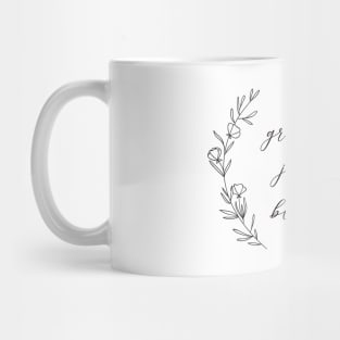 Grateful Joyful Blessed Floral Wreath Mug